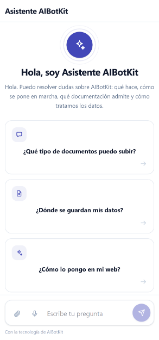 El mismo asistente en un móvil, con las preguntas sugeridas apiladas.